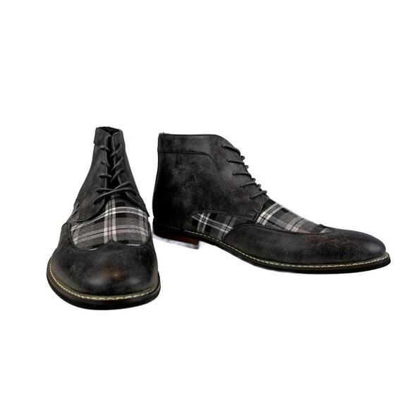 Enzo Black Plaid-Boots for Men Julian Style main image 5